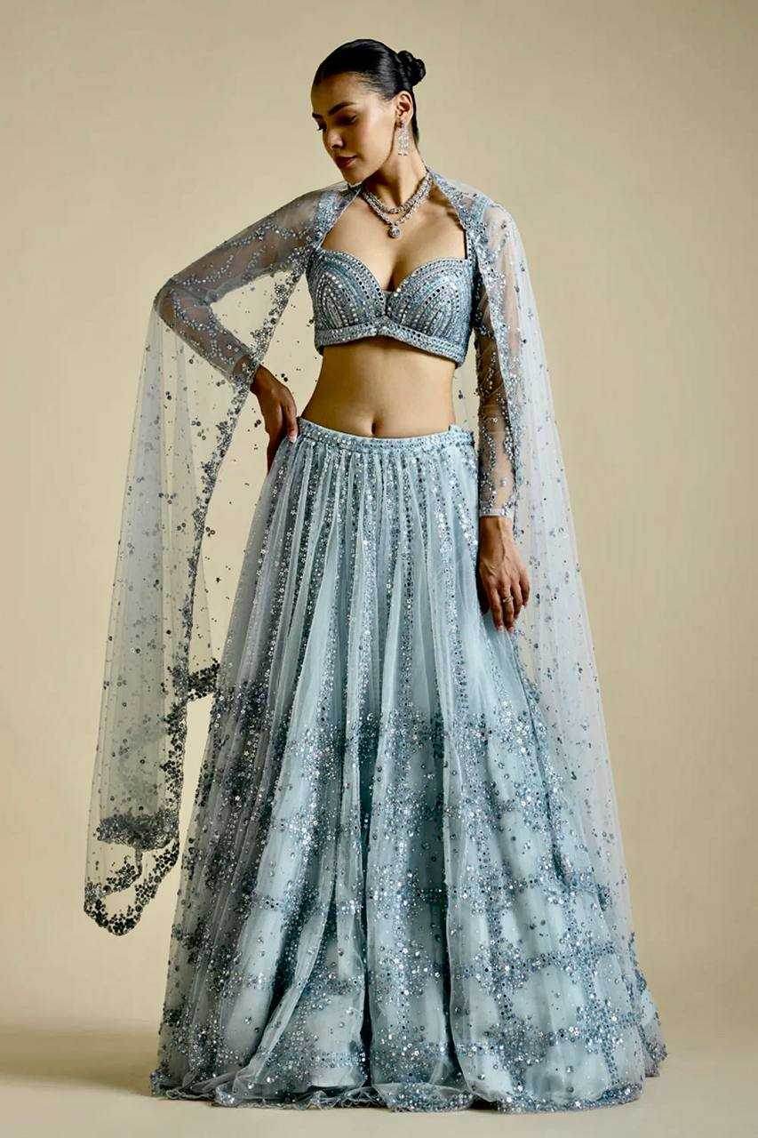 Stunning Embroidered Sequins Lehenga for Festive Occasions - MYLUXURY LANE ENTERPRISE
